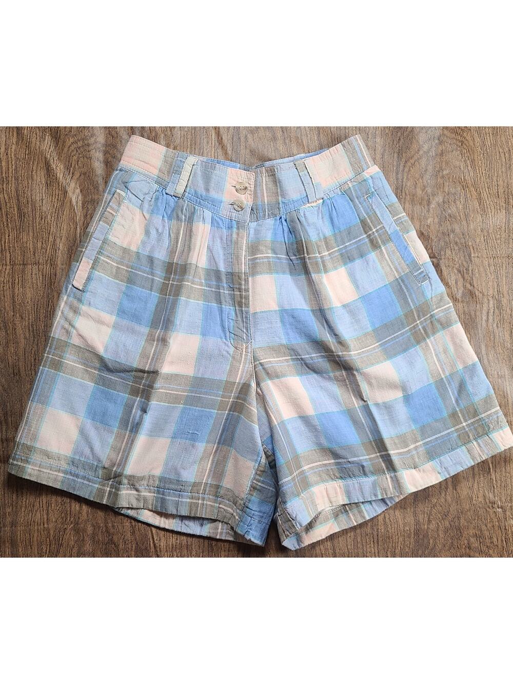 Vtg Woolrich Mom Shorts Womens 6 High Waist Plaid Pleated 80s Bermuda